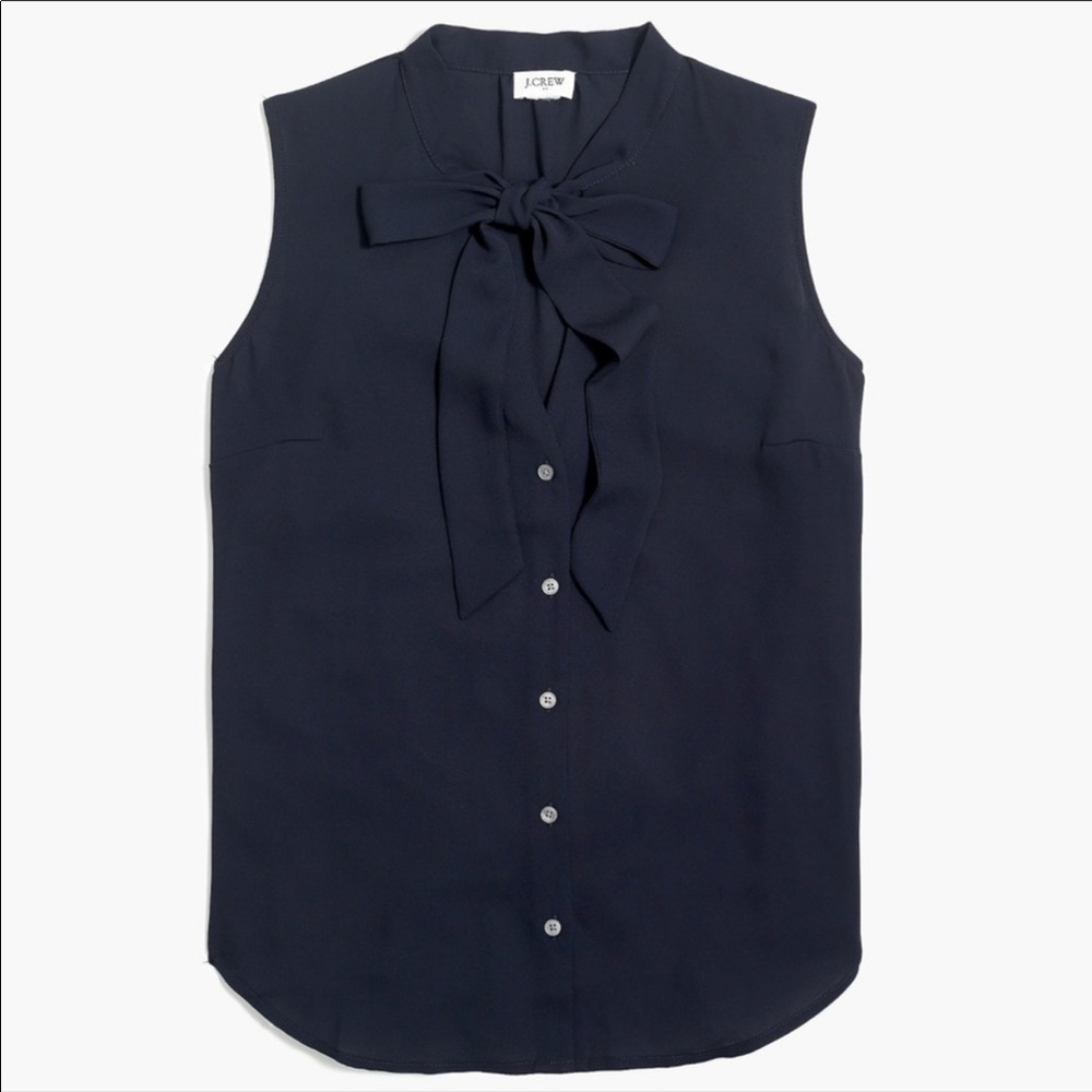 J Crew Black Sleeveless with Bowed Tie NWT